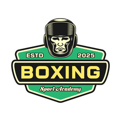 Boxing club academy logo emblem vector design