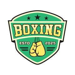 Boxing club academy logo emblem vector design