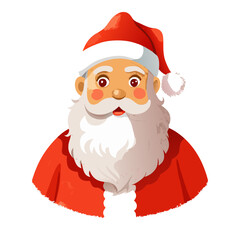 Santa Claus costume with beard and red suit clipart on transparent background
