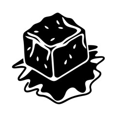 ice cube icon, ice cube silhouette vector illustration-simple silhouette illustration of ice cube, perfect for ice cube logos and icons