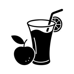 juice icon, juice silhouette vector illustration-simple silhouette illustration of juice, perfect for juice logos and icons