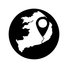 map marker icon, map marker silhouette vector illustration-simple silhouette illustration of map marker, perfect for map marker logos and icons