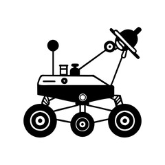 mars rover icon, mars rover silhouette vector illustration-simple silhouette illustration of mars rover, perfect for mars rover logos and icons