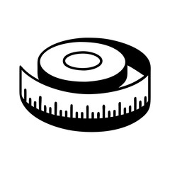 measuring tape icon, measuring tape silhouette vector illustration-simple silhouette illustration of measuring tape, perfect for measuring tape logos and icons