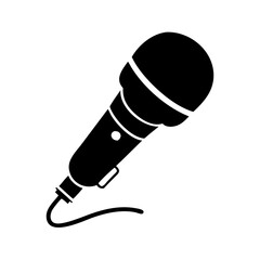 microphone icon, microphone silhouette vector illustration-simple silhouette illustration of microphone, perfect for microphone logos and icons