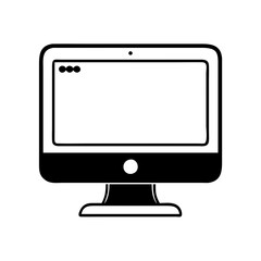 monitor icon, monitor silhouette vector illustration-simple silhouette illustration of monitor, perfect for monitor logos and icons