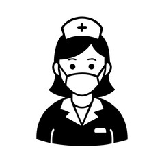 nurse icon, nurse silhouette vector illustration-simple silhouette illustration of nurse, perfect for nurse logos and icons
