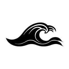 ocean wave icon, ocean wave silhouette vector illustration-simple silhouette illustration of ocean wave, perfect for ocean wave logos and icons
