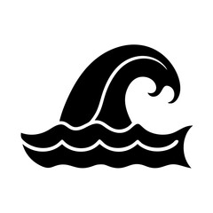 ocean wave icon, ocean wave silhouette vector illustration-simple silhouette illustration of ocean wave, perfect for ocean wave logos and icons