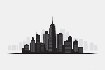 Fototapeta premium Stylized Urban Silhouette – City Building Outline