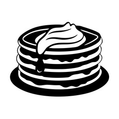 pancakes icon, pancakes silhouette vector illustration-simple silhouette illustration of pancakes, perfect for pancakes logos and icons