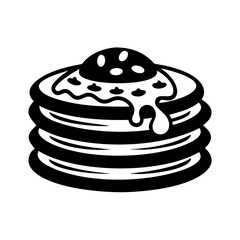 pancakes icon, pancakes silhouette vector illustration-simple silhouette illustration of pancakes, perfect for pancakes logos and icons