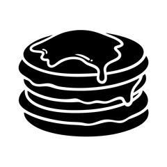 pancakes icon, pancakes silhouette vector illustration-simple silhouette illustration of pancakes, perfect for pancakes logos and icons