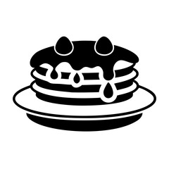 pancakes icon, pancakes silhouette vector illustration-simple silhouette illustration of pancakes, perfect for pancakes logos and icons