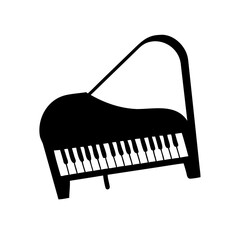 piano icon, piano silhouette vector illustration-simple silhouette illustration of piano, perfect for piano logos and icons