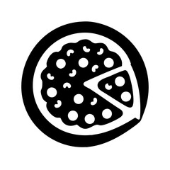 pizza icon, pizza silhouette vector illustration-simple silhouette illustration of pizza, perfect for pizza logos and icons