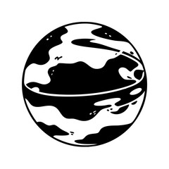 planet icon, planet silhouette vector illustration-simple silhouette illustration of planet, perfect for planet logos and icons