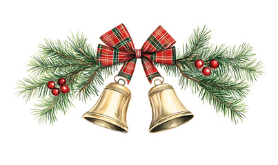 isolated Christmas-themed illustrations featuring decorations, sweets, gifts, wreaths, ornaments, and festive elements on white background for commercial use.