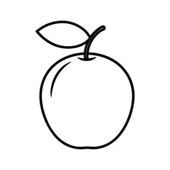 mirabelle plum fruit line art vector illustration