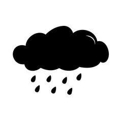 rain cloud icon, rain cloud silhouette vector illustration-simple silhouette illustration of rain cloud, perfect for rain cloud logos and icons