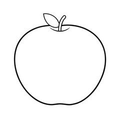 mammee apple fruit line art vector illustration