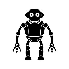 robot icon, robot silhouette vector illustration-simple silhouette illustration of robot, perfect for robot logos and icons