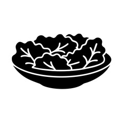 salad icon, salad silhouette vector illustration-simple silhouette illustration of salad, perfect for salad logos and icons