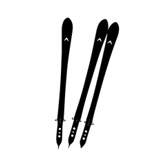 skis icon, skis silhouette vector illustration-simple silhouette illustration of skis, perfect for skis logos and icons