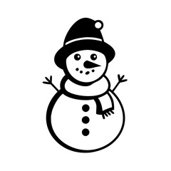 snowman icon, snowman silhouette vector illustration-simple silhouette illustration of snowman, perfect for snowman logos and icons