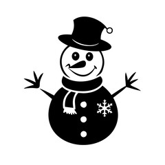 snowman icon, snowman silhouette vector illustration-simple silhouette illustration of snowman, perfect for snowman logos and icons