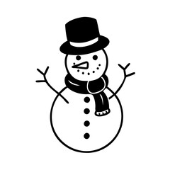 snowman icon, snowman silhouette vector illustration-simple silhouette illustration of snowman, perfect for snowman logos and icons