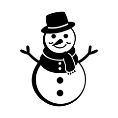 snowman icon, snowman silhouette vector illustration-simple silhouette illustration of snowman, perfect for snowman logos and icons