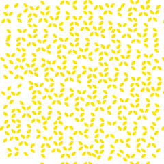 Abstract Yellow Leaf Pattern on White Background  Modern Seamless Botanical Design
