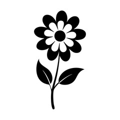 spring flower icon, spring flower silhouette vector illustration-simple silhouette illustration of spring flower, perfect for spring flower logos and icons