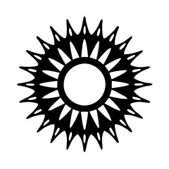 sun icon, sun silhouette vector illustration-simple silhouette illustration of sun, perfect for sun logos and icons
