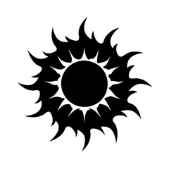 sun icon, sun silhouette vector illustration-simple silhouette illustration of sun, perfect for sun logos and icons