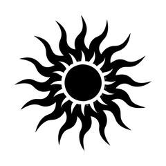 sun icon, sun silhouette vector illustration-simple silhouette illustration of sun, perfect for sun logos and icons