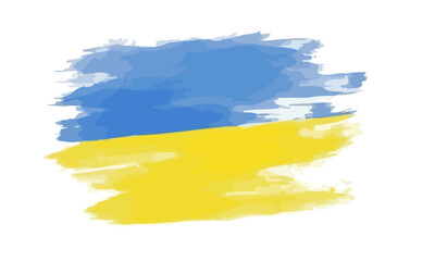 Abstract Brush Stroke Ukrainian Flag
