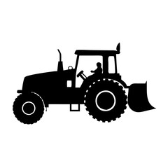tractor icon, tractor silhouette vector illustration-simple silhouette illustration of tractor, perfect for tractor logos and icons