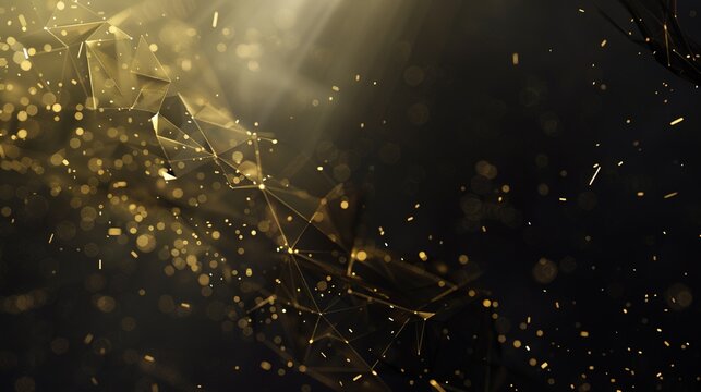 &ldquo;Enchanting Golden Polygonal Background: A Visual Tapestry of Geometric Opulence