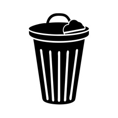 trash can icon, trash can silhouette vector illustration-simple silhouette illustration of trash can, perfect for trash can logos and icons