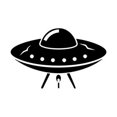 ufo icon, ufo silhouette vector illustration-simple silhouette illustration of ufo, perfect for ufo logos and icons