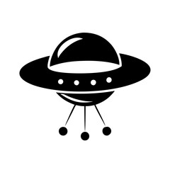ufo icon, ufo silhouette vector illustration-simple silhouette illustration of ufo, perfect for ufo logos and icons