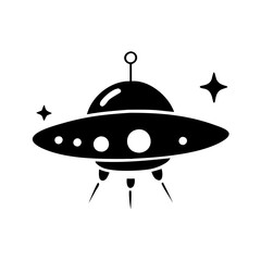 ufo icon, ufo silhouette vector illustration-simple silhouette illustration of ufo, perfect for ufo logos and icons