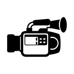 video camera icon, video camera silhouette vector illustration-simple silhouette illustration of video camera, perfect for video camera logos and icons