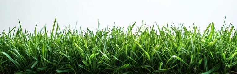 Fototapeta premium Green Grass Texture with White Space at the Top