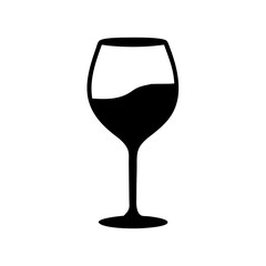 wine glass icon, wine glass silhouette vector illustration-simple silhouette illustration of wine glass, perfect for wine glass logos and icons