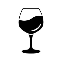 wine glass icon, wine glass silhouette vector illustration-simple silhouette illustration of wine glass, perfect for wine glass logos and icons