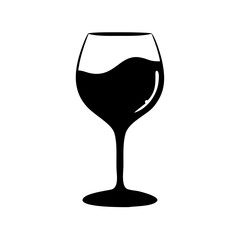 wine glass icon, wine glass silhouette vector illustration-simple silhouette illustration of wine glass, perfect for wine glass logos and icons