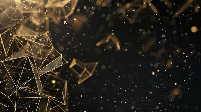 &ldquo;Enchanting Golden Polygonal Background: A Visual Tapestry of Geometric Opulence